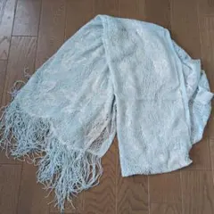 ラメ入りストール フリンジ付き