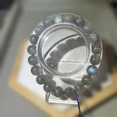 ラブラドライト ブレスレット 10.1mm 天然石 シラー17cm グレー系