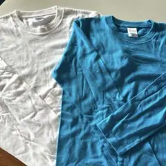 長袖Tシャツ ホワイト ブルー 2色セット