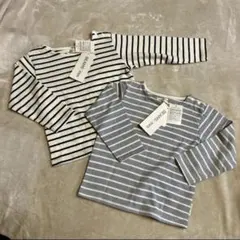 BEAMS mini ボーダー　ロンT 双子