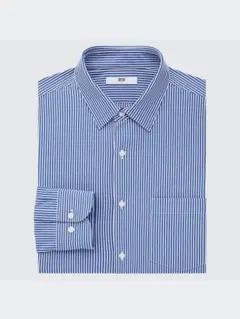 ユニクロ ファインクロスコンフォートストライプシャツ 長袖 シャツSサイズ☆