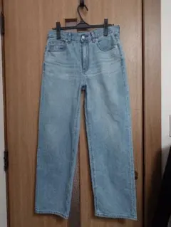 【美品・人気】GU ハイライズストレートジーンズ L【裾上げ済】