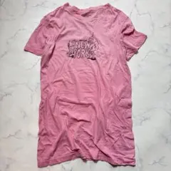 アメリカンイーグル　ロングTシャツ　メンズ　【S】ピンク　半袖　カットソー　薄手