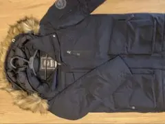 ノースフェイス　ネイビー ダウンジャケット ファー付き　韓国限定