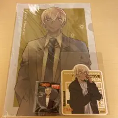 名探偵コナン 安室透　ファイル・ステッカー・缶バッジ3点セット