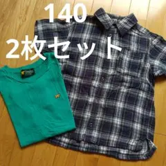 男の子　半袖　チェックシャツ　140㎝　ゴールデンベア　千趣会　春、夏、秋のサムネイル