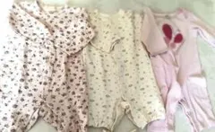 長袖　ベビー服　ピンク系 50～ 60 セット販売　ロンパース3点 GAP ほか