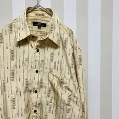 【◯80年レトロデザイン　デッドストック　新品　テロテロ生地感　総柄シャツ