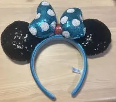 ミニーマウス カチューシャ 青 スパンコール