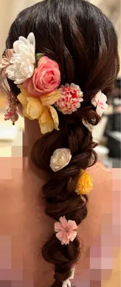 ラプンツェル風　ヘアアクセサリー　造花ヘッドドレスセット