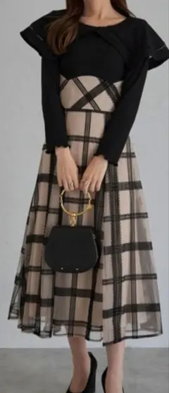 い*す様 toccoトッコクローゼット　襟付ワンピースバックレースアップ　M