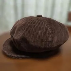 ブラウン コーデュロイ キャスケット