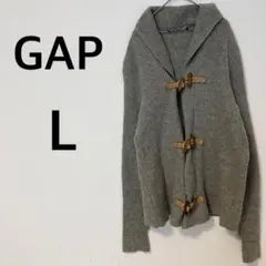 ギャップ GAPウール混ニットジャケット【L】トグルボタン カーディガン グレーのサムネイル