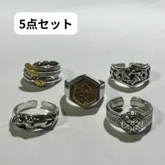 シルバー製リング5点セット 指輪 5点セット リング クロス シルバー アメカジ メキシカン CR636