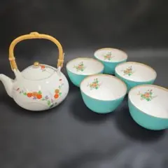 美品　香蘭社　急須と茶碗5個セット