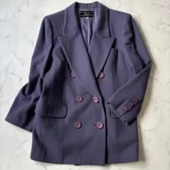 Leilianレリアン カシミア混テーラードジャケット　ダブル　9号◆6783