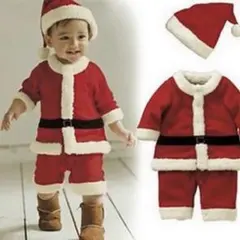 ベビー キッズ サンタ コスプレ 帽子付き 男の子 80 90 100