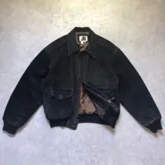 90sヴィンテージA-2型 豚革 ボンバージャケット フェードブラック短丈