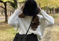 GRL ファーバケットハット　ブラック