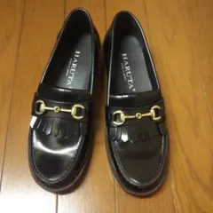 HARUTA 黒ローファー フリンジ付き