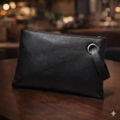 クラッチバッグ メンズ レディース セカンドバッグ 結婚式 PUレザー 黒