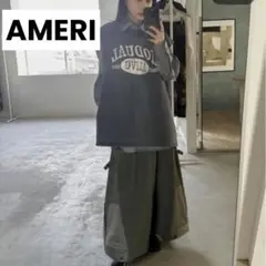 Ameri MILITARY INVERTED SKIRT カーキ S アメリ