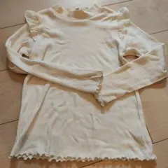 アイボリー フリル付き 長袖 Tシャツ 130
