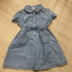 JILLSTAURT デニムワンピース 90ウエストリボン付き　半袖ワンピース