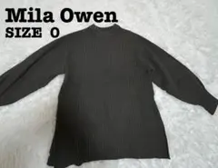 ミラオーウェン MilaOwen リブニット グレー 0 S クルーネック 定番