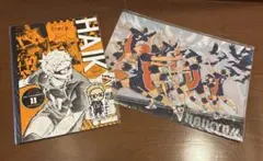 ハイキュー　B5ノート・ステッカー　月島蛍， クリアファイル　烏野&音駒
