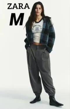 ZARA プリーツジョガーパンツ