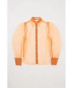 MOUSSY シアー パフスリーブ ブラウス オレンジのサムネイル