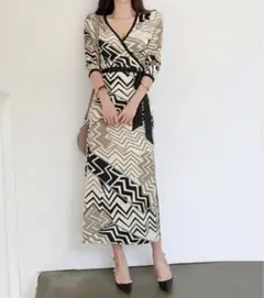 ラップワンピース ドレス ロングワンピース 花柄ワンピース 着心地