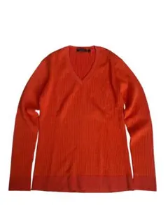 DKNY オレンジ ニット Vネック
