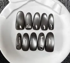 【現品】マグネットネイルチップ ワンホン 韓国 y2k ブラック 量産 S