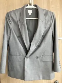 H&M グレー ダブルブレスト テーラードジャケット S