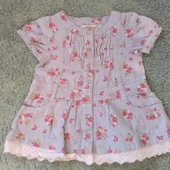 MIAMAIL花柄水色ワンピース 80サイズ