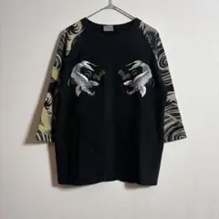 百花繚乱 七分袖 鯉 刺繍 和柄 ラグラン Tシャツのサムネイル