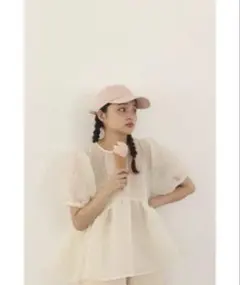 ripple sheer peplum blouseのサムネイル