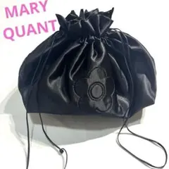 【美品】 MARY QUANT サテンデイジーパッチ 巾着バッグ ポーチのサムネイル