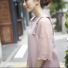 【tocco】肩リボン袖レース上品ワンピース