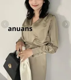 anuans アニュアンス/サテンナローワンピース