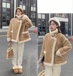 SHEIN レディース　ムートンコート ボアジャケット　209906441