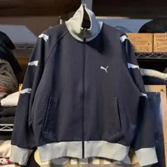 00s Y2K PUMA プーマ トラックジャケット 切替デザイン ネイビー