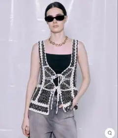 MAISON SPECIAL Crochet Vest ブラック2026SSのサムネイル