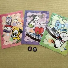 BT21クリアファイル3枚+アクリルステッカー2枚