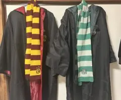 ハリーポッター 衣装2人分 【10点セット】ローブ、マフラー、ネクタイ、杖、眼鏡