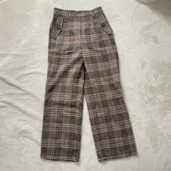 しまむら　てらさん terawear emu チェック　ワイドパンツ　M