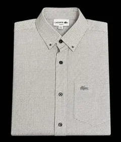 （美品）LACOSTE Slim Fit 半袖シャツ 千鳥格子柄のサムネイル