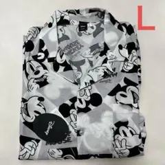 ディズニー　アロハシャツ 総柄　ミッキーマウス　白　Ｌ　新品タグ付き